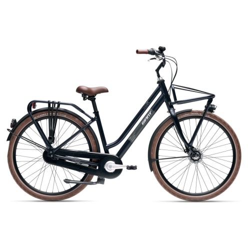 Giant Triple X 1 LDS (2024) transportfiets met lage instap, voordrager en robuust frame in stedelijke omgeving.