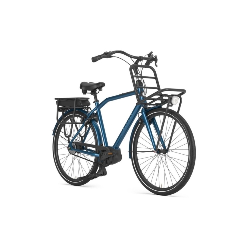 Robuuste Gazelle HeavyDutyNL C5 elektrische transportfiets met riemaandrijving, dubbele standaard en Shimano Nexus 5 versnellingsnaaf.